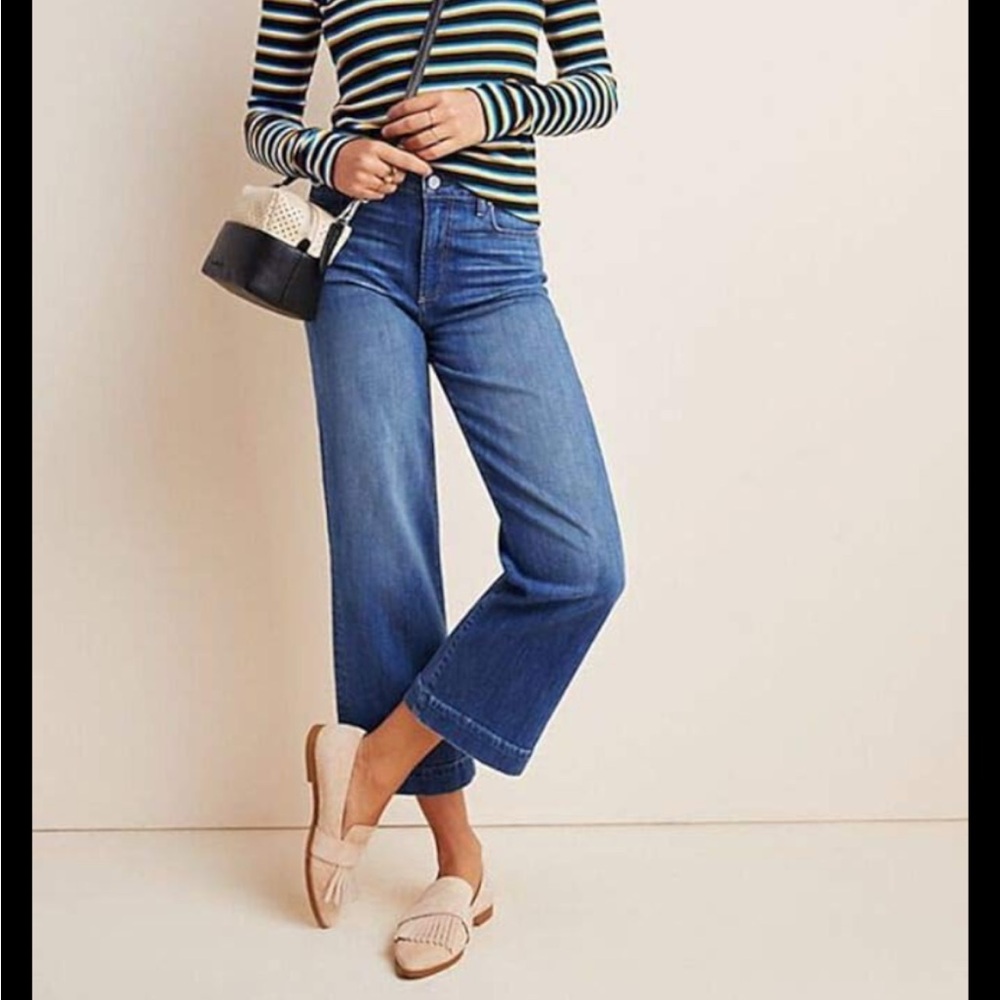 PAIGE Nelly Mid-Rise Cropped Culottes size 28 EUC